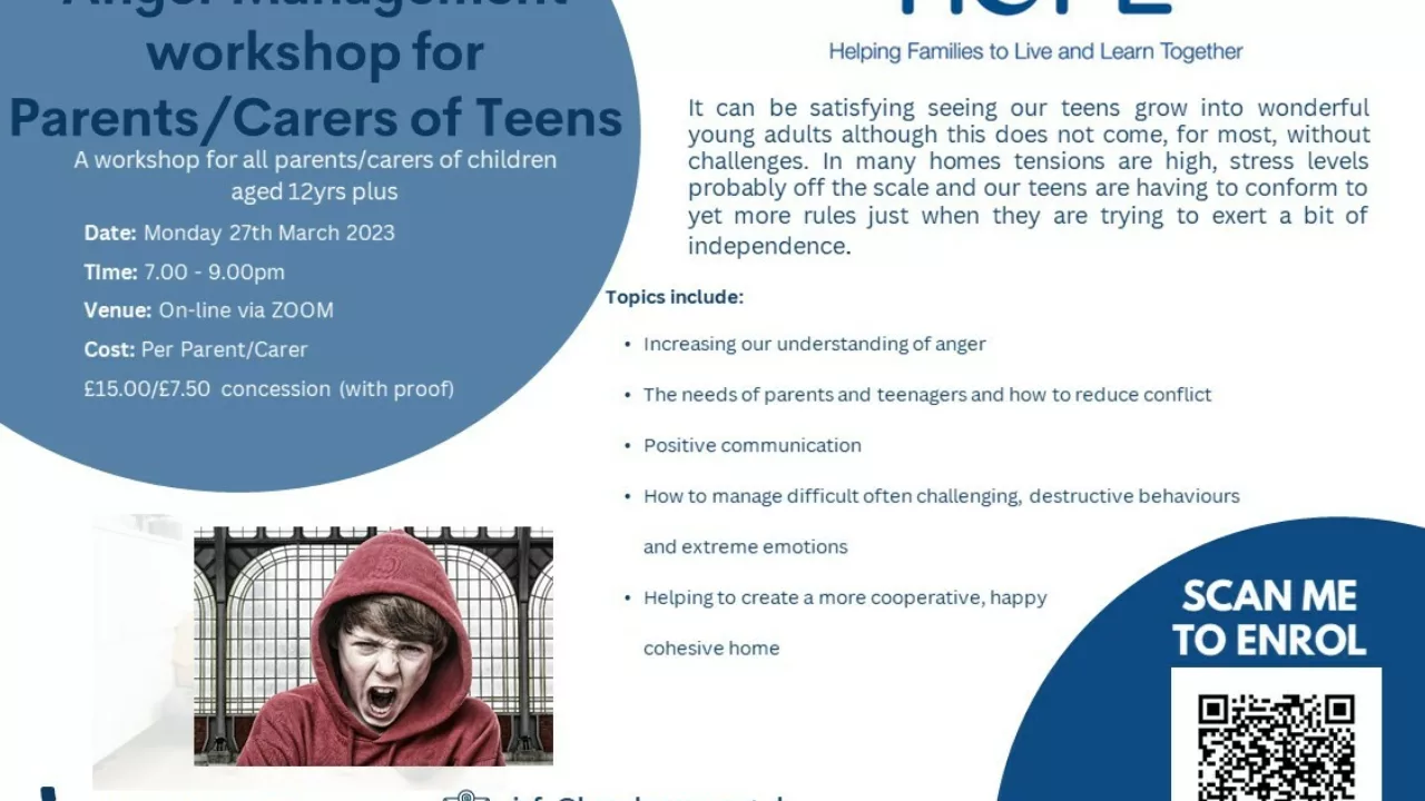 Anger Management workshop for Parents/Carers of Teens - photo